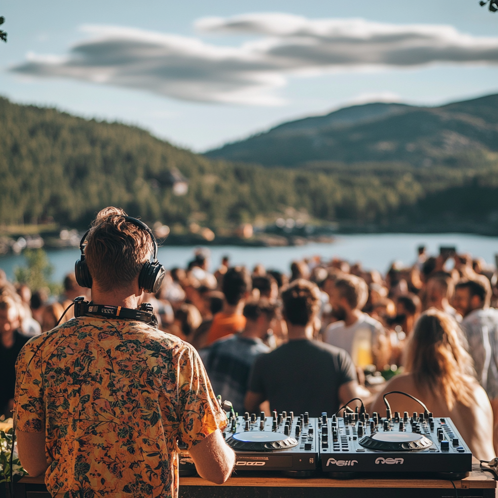 DJ som spiller musikk for gjester